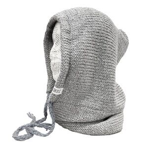 Akinz Handmade Versed Hooded Cowl Neck warmer Sterling Silver Gray winter ski
